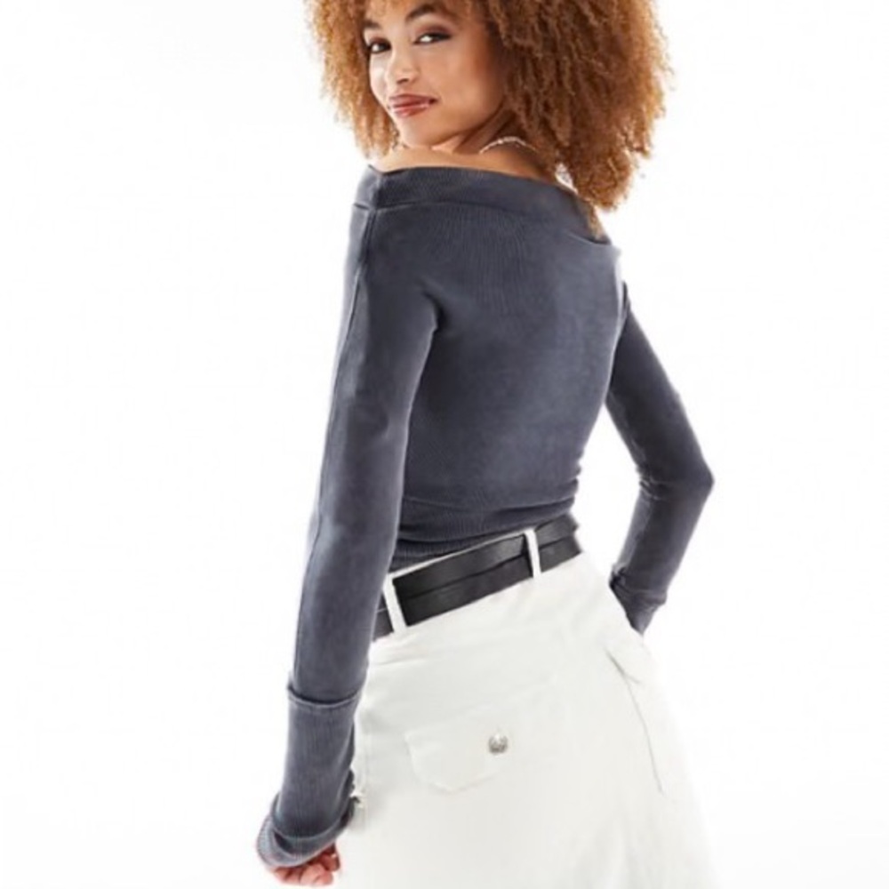 We the Free “Gigi” Off-the-Shoulder Ribbed Long sleeve - Picture 2 of 10